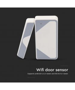 V-TAC Sensore di Porte con Controllo WiFi Colore Bianco Compatibile con Google Assistent e Amazon Alexa