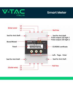 V-TAC Smart Meter DFUN Contatore Bidirezionale Trifase