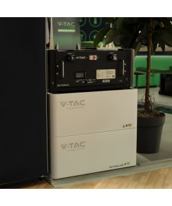 V-TAC Batteria di Accumulo 10kWh LFP BMS Integrato Incluse Staffe per Muro Garanzia 10 Anni