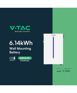 V-TAC Batteria di Accumulo 6kWh LFP BMS Integrato da Esterno IP65 Garanzia 10 Anni