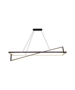 V-TAC Lampadario LED Sospensione 2 Rettangoli 45W Metallo Nero 114*22*150cm 3000K Dimmerabile