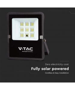 V-TAC Faro LED con Telecomando e Pannello Solare 6W 6400K