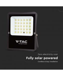 V-TAC Faro LED con Telecomando e Pannello Solare 20W 6400K