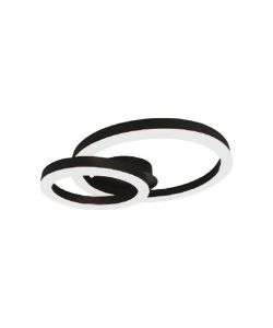 V-TAC Lampadario LED Sospensione 20W Nero - 2 Anelli Sovrapposti 45cm