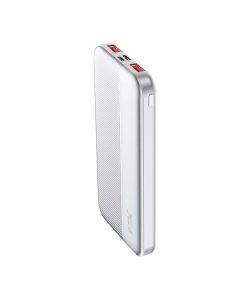 V-TAC Power Bank 10000mAh, Ricarica Rapida PD 22.5W, USB-A, USB Type-C, Micro USB, Bianco