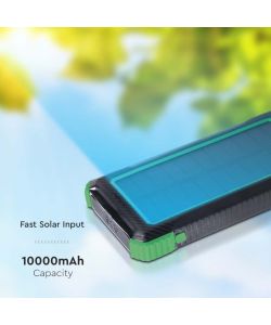 V-TAC Power Bank 10.000mAh 10W Pannello Solare Ricarica Wireless, USB, Type-C, Micro-USB