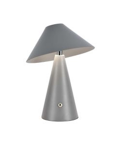 V-TAC Lampada LED da Tavolo 3W Colore Grigio in Metallo Ricaricabile con USB C Touch Dimmerabile 3in1