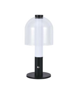 V-TAC Lampada LED da Tavolo 2W Colore Nero e Bianco Trasparente Ricaricabile con USB C Touch Dimmerabile 3in1