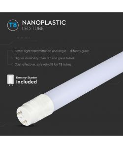 V-TAC Tubo LED T8 20W G13 150cm in Nanoplastica Non Rotabile 3000K