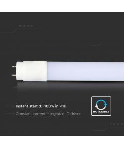 V-TAC Tubo LED T8 20W G13 150cm in Nanoplastica Non Rotabile 3000K