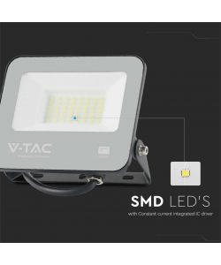 V-TAC Faro LED 30W 185LM/W Colore Nero 6500K IP65