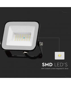 V-TAC Faro LED SMD Chip Samsung 20W Colore Nero 6500K IP65