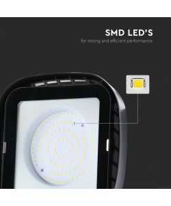 V-TAC Campana LED SMD Industriale 100W Quadrata Colore Nero 4000K IP65