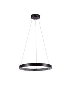V-TAC Lampadario LED a Sospensione Circolare 19W in Metallo Colore Nero d: 40cm h: 108cm 4000K