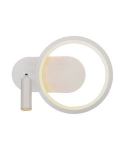 V-TAC Lampada LED da Muro 14W con Faretto Lettura Orientabile in Metallo Bianco 4000K