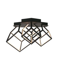 V-TAC Lampadario LED a 3 Cubi 46W con Montaggio a Plafone Colore Nero 3000K