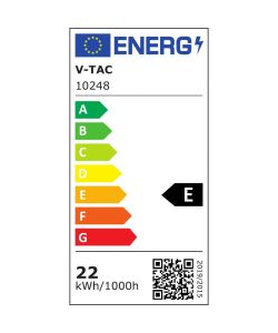 V-TAC Faretto LED Lineare da Binario Magnetico Slim 22W Colore Nero 4000K