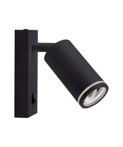 V-TAC Portafaretto LED da Muro GU10 Orientabile con interruttore e Portalampada Colore Nero