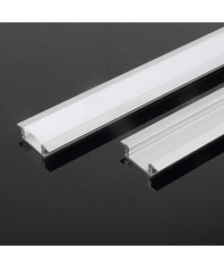 V-TAC Profilo in Alluminio Colore Silver per Strip LED Copertura Satinata 2000*24.7*7mm