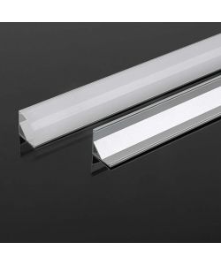 V-TAC Profilo in Alluminio Angolare Colore Silver per Strip LED 2000*15.8*15.8mm