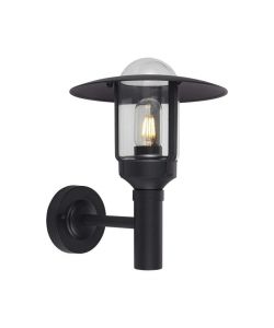 V-TAC Lampione LED da Giardino con Portalampada a Lanterna E27 Colore Nero Opaco h: 97.5cm Montaggio a Muro IP44
