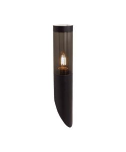 V-TAC Lampada LED da Giardino Portalampada E27 Acciaio Vetro Fum� Colore Nero Fissaggio Diagonale IP44
