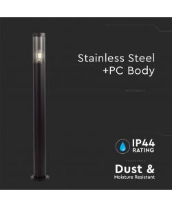 V-TAC Piantana LED da Giardino con Portalampada E27 in Acciaio Inossidabile h: 100cm Colore Neo IP44