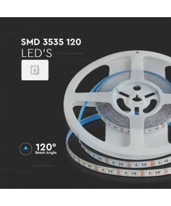 V-TAC Striscia LED SMD3535 120 LED/m 12W/m Doppio PCB 5m 24V RGB IP20 8mm