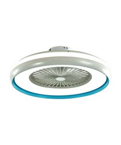 V-TAC Ventilatore LED da Soffitto 45W con Telecomando CCT 3in1 Colore Grigio Blu