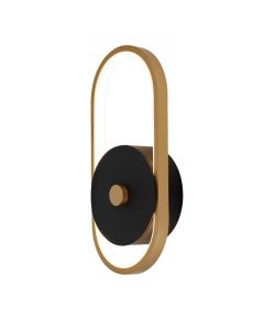 V-TAC Lampada LED da Muro 15W 33*15*4.4mm in Metallo Colore Nero + Ottone Antico 3000K IP54