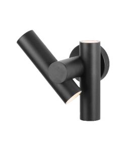 V-TAC 2*Faretti LED Da Muro 6W con Doppio Fascio Luminoso Regolabile a 360� Colore Nero 4000K IP44