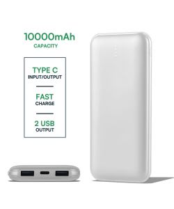 V-TAC Power Bank Slim 10.000mAh Carica Veloce 10W Dual USB Type-C