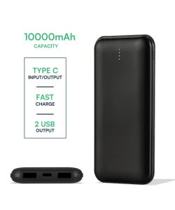 V-TAC Power Bank Slim 10.000mAh Carica Veloce 10W Dual USB Type-C