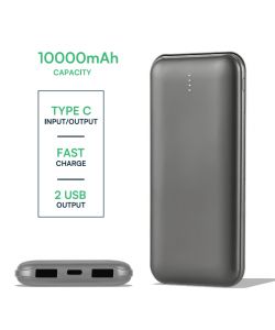 V-TAC Power Bank Slim 10.000mAh Carica Veloce 10W Dual USB Type-C