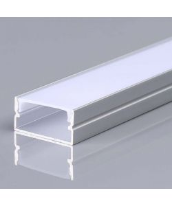 V-TAC Profilo in Alluminio Colore Silver per Strip LED Copertura Satinata 2000*20*10mm