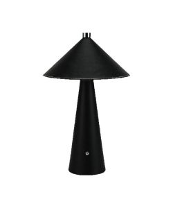 V-TAC Lampada LED da Tavolo 3W con Batteria Ricaricabile USB C Colore Nero in Metallo Mantello in pelle Touch Dimmerabile 3in1