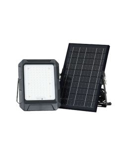 V-TAC Faro LED con Telecomando e Pannello Solare 10W Batteria sostituibile Cavo da 3m Colore Nero 4000K