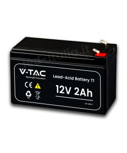 V-TAC Batteria al Piombo 12V 2Ah per Allarmi, Videosorveglianza, UPS Terminali T1 178*36*61mm