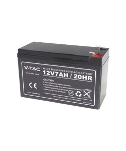 V-TAC Batteria al Piombo 12V 7Ah T1 per Allarmi, Videosorveglianza, UPS 151*65*94mm