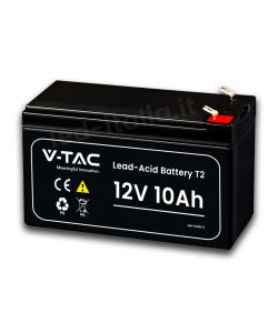 V-TAC Batteria al Piombo 12V 10Ah T2 per Allarmi, Videosorveglianza, UPS 178*35*60mm