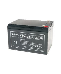 V-TAC Batteria al Piombo 12V 10Ah T2 per Allarmi, Videosorveglianza, UPS 178*35*60mm