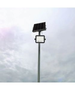 V-TAC Faro LED Solare 5W Nero con Telecomando e Sensore Crepuscolare