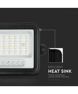 V-TAC Faro LED Solare 5W Nero con Telecomando e Sensore Crepuscolare