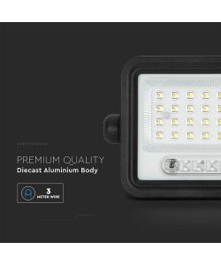 V-TAC Faro LED Solare 5W Nero con Telecomando e Sensore Crepuscolare