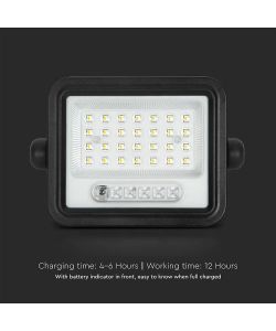 V-TAC Faro LED Solare 5W Nero con Telecomando e Sensore Crepuscolare