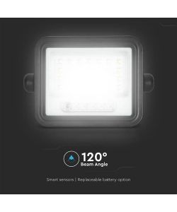 V-TAC Faro LED Solare 5W Nero con Telecomando e Sensore Crepuscolare
