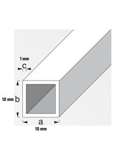 Alfer Tubo Quadrato Alluminio - Cromato - 10x10 mm 1m