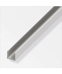 Alfer Profilo a U 21 mm in Alluminio Anodizzato Argento 1 m per Pannelli