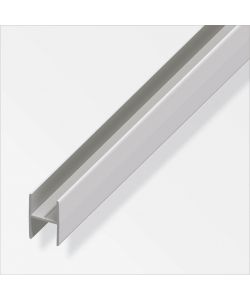 Alfer Profilo a H 10 mm Alluminio Anodizzato Argento 1 m per Bordatura