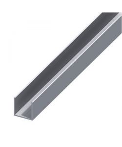 ALFER Profilo Quadrato a U Alluminio Naturale 7,5x1,0 mm Lunghezza 2,5 m